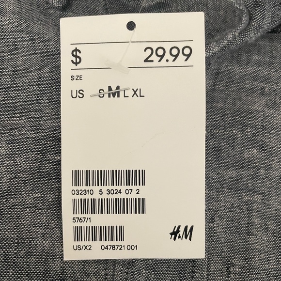 H & M Button Down Shirt Medium - Picture 5 of 7